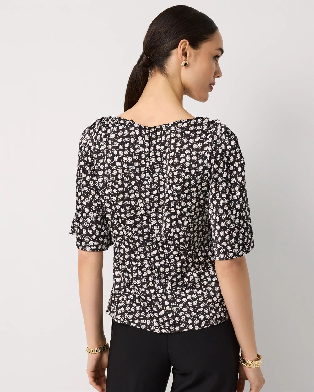 Satin Twist-Shoulder Top | White House Black Market